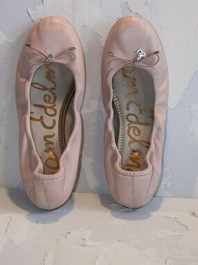 Sam Edelman Felicia Leather Ballet Flats - Pink/Nude - Size 6.5